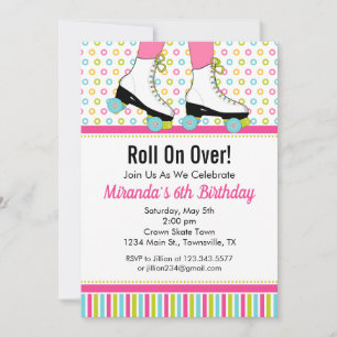 Roller Skating Birthday Party Invitation