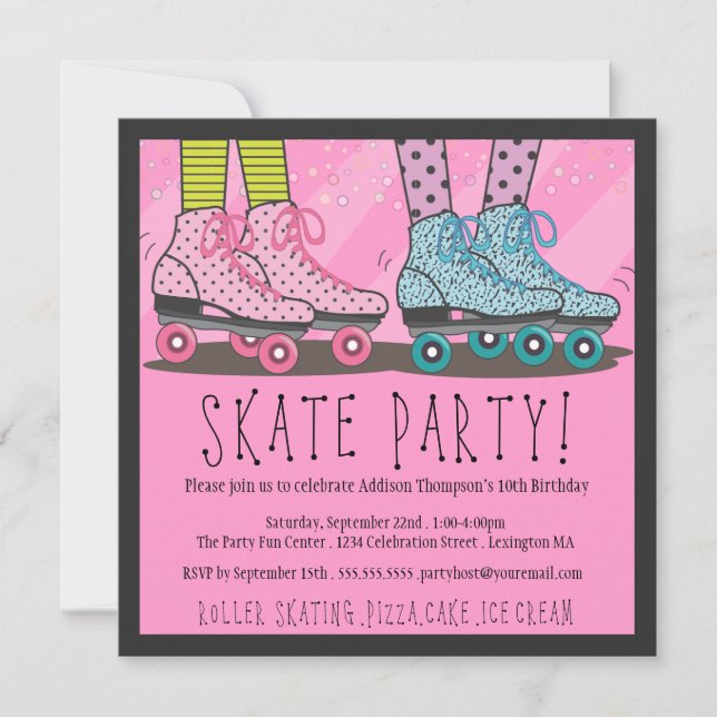 Roller Skating Birthday Party Invitation (Front)