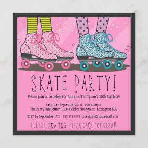Roller Skating Birthday Party Invitation