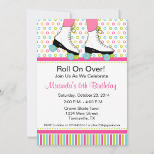 Roller Skating Birthday Party Invitation
