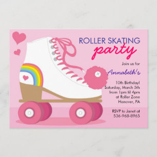Roller Skating Birthday Party Invitations