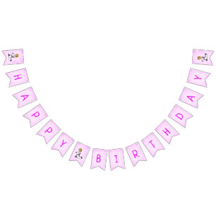 Roller Skating Birthday Party Pink Bunting Flags