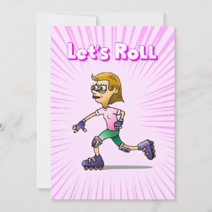 Roller Skating Birthday Party Pink Invitation