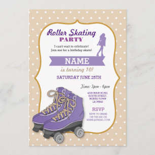 Roller Skating Birthday Party Roller Skate Invite
