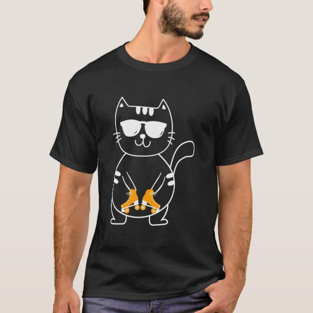 Roller Skating Cat Skater Roller Skates Roller Ska T-Shirt (Front)