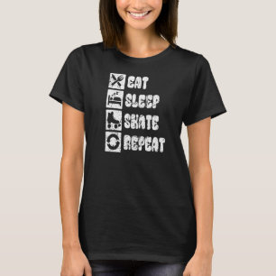 Roller Skating Eat Sleep Skate Repeat Skater Vinta T-Shirt