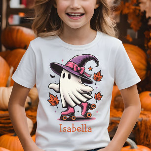 Roller Skating Halloween Cute Ghost Personalized T-Shirt
