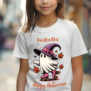 Roller Skating Halloween Cute Ghost Personalized T-Shirt
