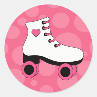 Roller Skating Heart Girls Stickers