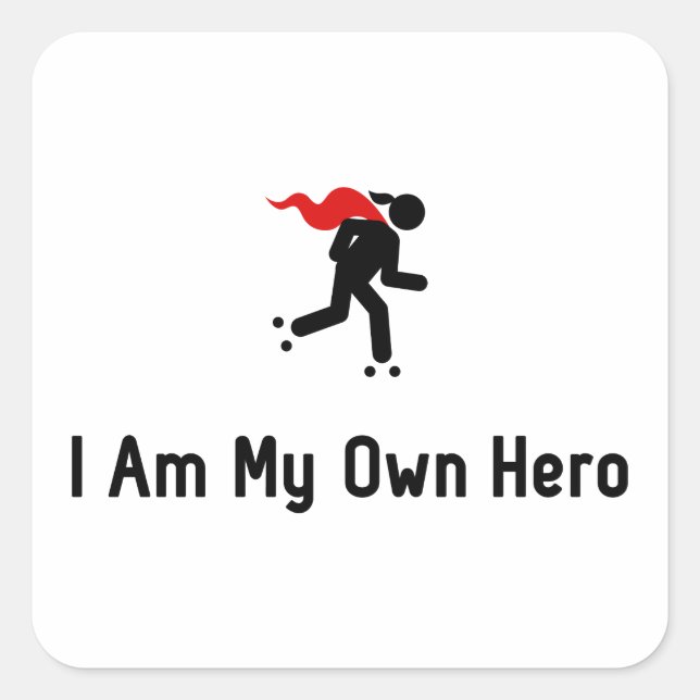 Roller Skating Hero Square Sticker (Front)