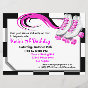 Roller Skating Party Custom Invitations
