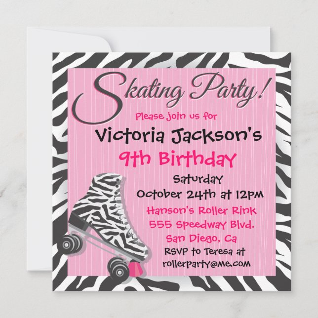 Roller Skating Party Invitations (Front)