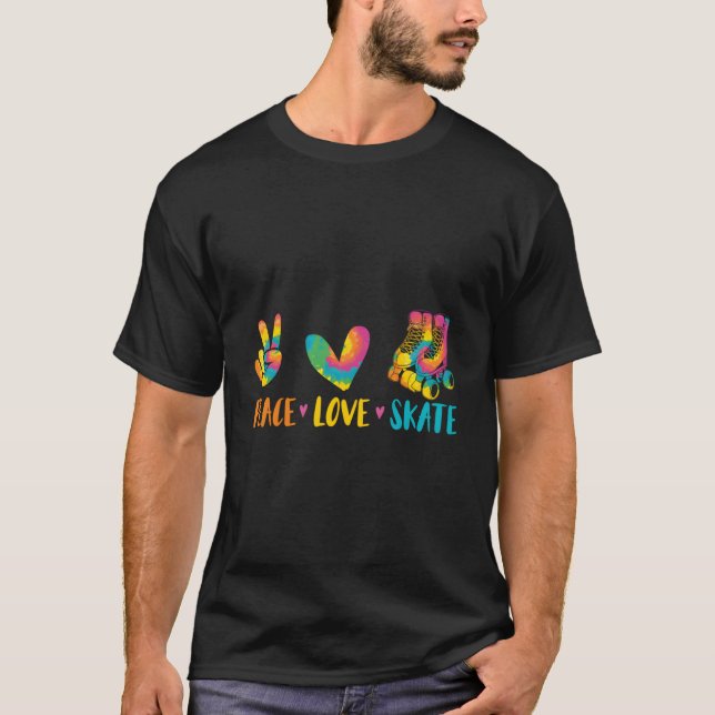 Roller Skating Peace Love Roller Skate T-Shirt (Front)
