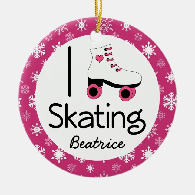 Roller Skating Personalized Ornament Gift (Front)