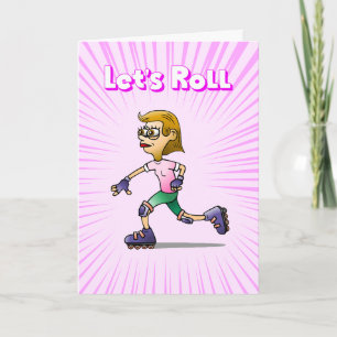 Roller Skating Pink Birthday Party Invitation