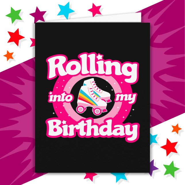 Roller Skating Rink Birthday Party Kids Skate Card (Creator Uploaded)