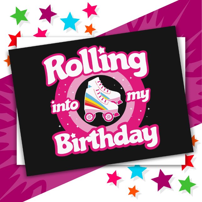 Roller Skating Rink Birthday Party Kids Skate Postcard (Creator Uploaded)
