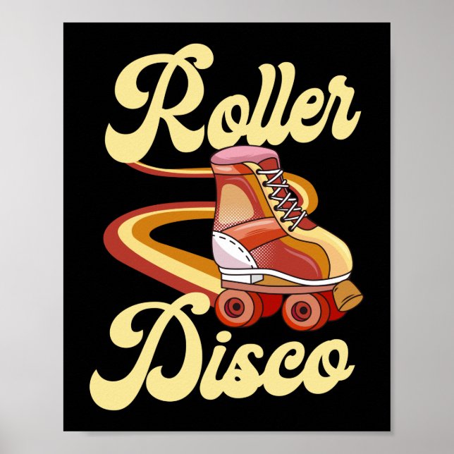 Roller Skating Roller Disco 1970S Retro Poster (Front)