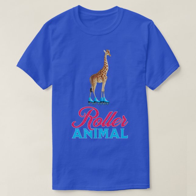 Roller Skating Roller Girl Birthday Giraffe Gift T-Shirt (Design Front)