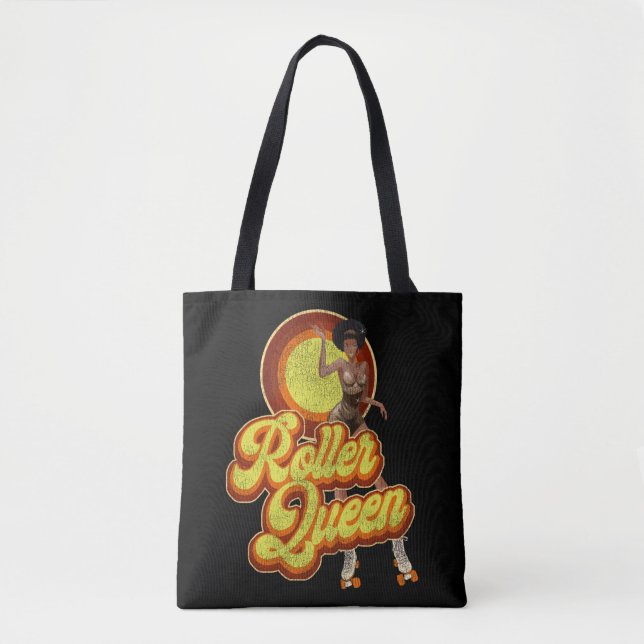 Roller Skating Roller Queen 1970S Retro Afro Tote Bag (Front)