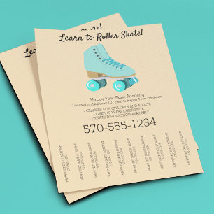 Roller Skating, Skate Lessons, Roller Derby Custom Flyer