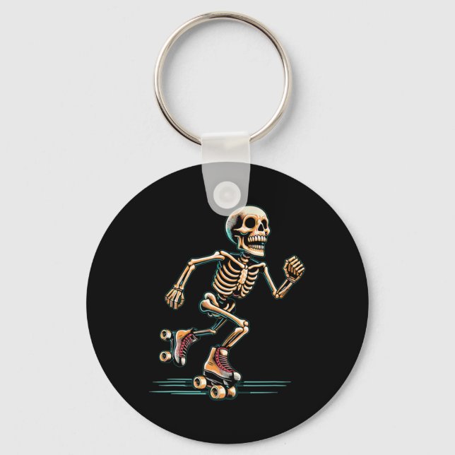 Roller Skating Skater Halloween  Keychain (Front)