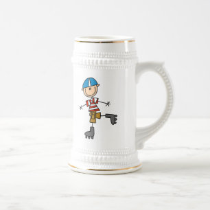 Roller Skating Stick Figure Beer Stein