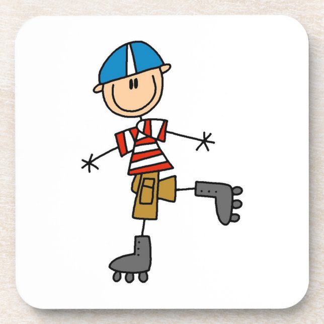 Roller Skating Stick Figure Coaster (Front)