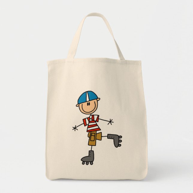 Roller Skating Stick Figure Tote Bag (Front)