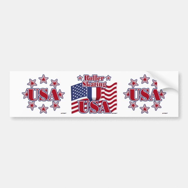 Roller Skating USA Bumper Sticker (Front)