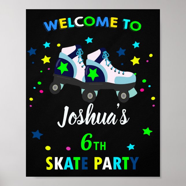 Roller welcome party sign Roller Skating poster (Front)