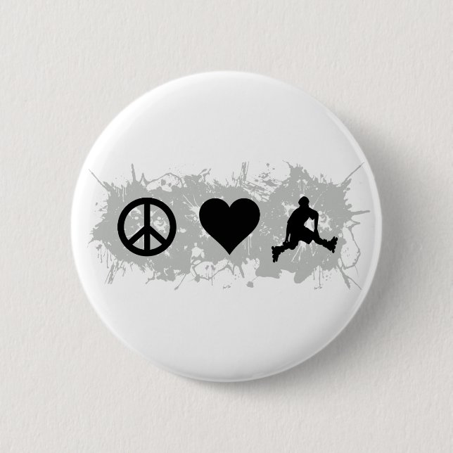 Rollerblading 2 Inch Round Button (Front)