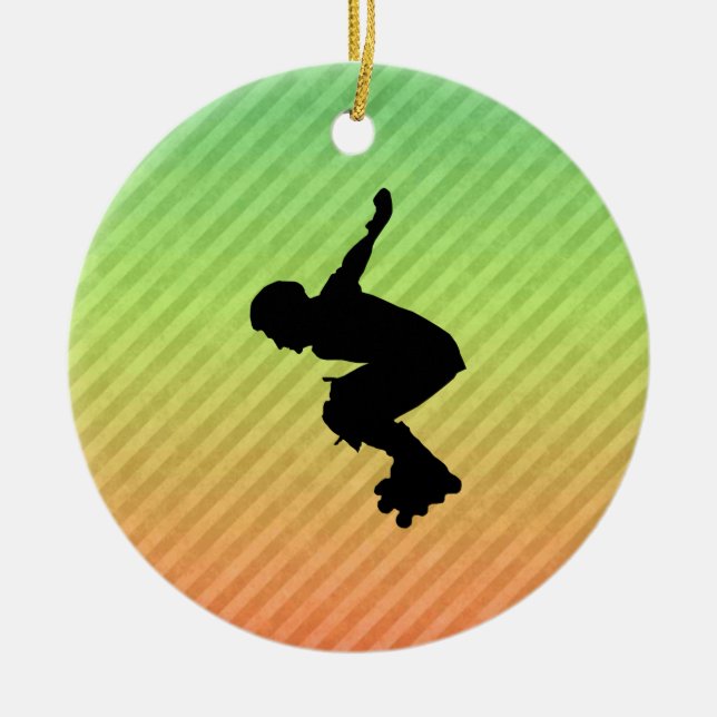 Rollerblading Ceramic Ornament (Front)