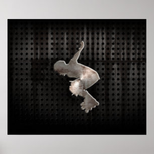 Rollerblading; Cool Black Poster