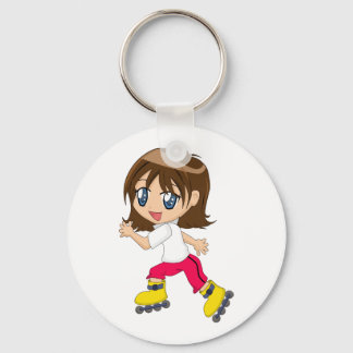 Rollerblading Girl Keychain