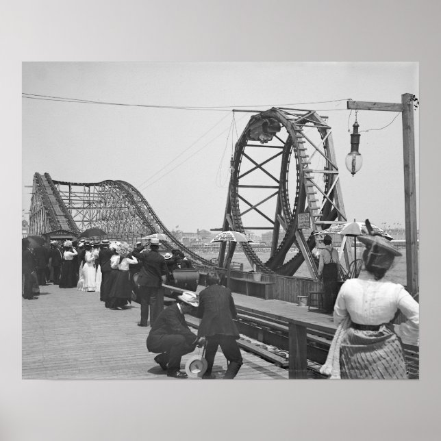 Rollercoaster in Atlantic City, 1901. Vintage Poster (Front)