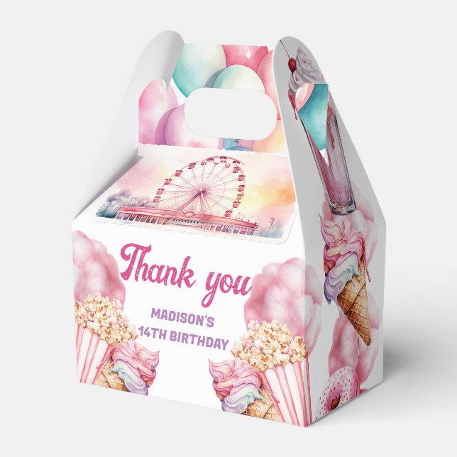 Rollercoaster Party Custom Fun and Colourful Favor Box (Front Side)