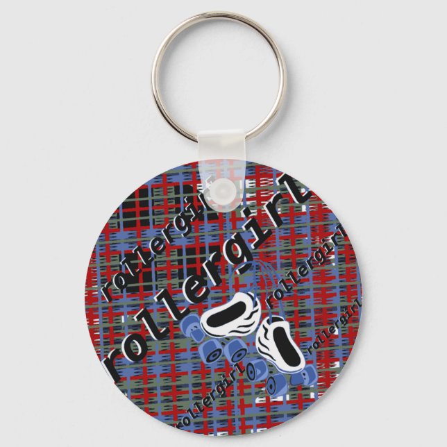 rollergirl plaid attack keychain (Front)