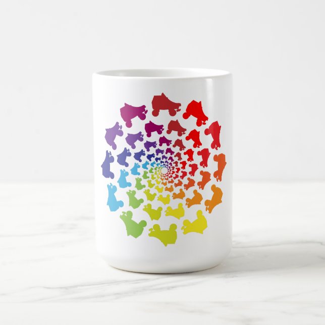 rollerskate rainbow circle coffee mug (Center)