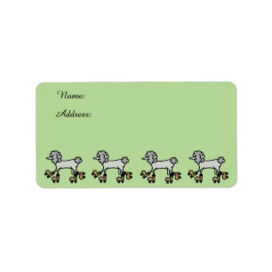 Rollerskates Poodle dog address labels
