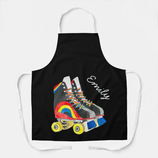 Rollerskates retro eighties art apron (Front)