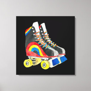 Rollerskates retro eighties art canvas print