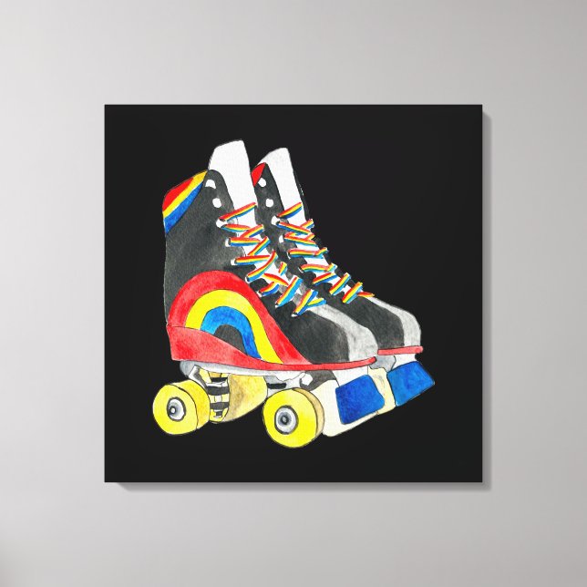 Rollerskates retro eighties art canvas print (Front)