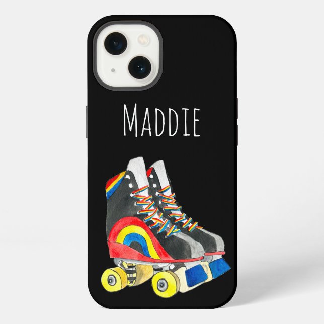 Rollerskates retro eighties art iPhone case (Back)