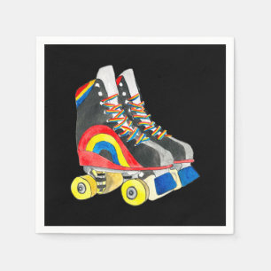 Rollerskates retro eighties art napkin
