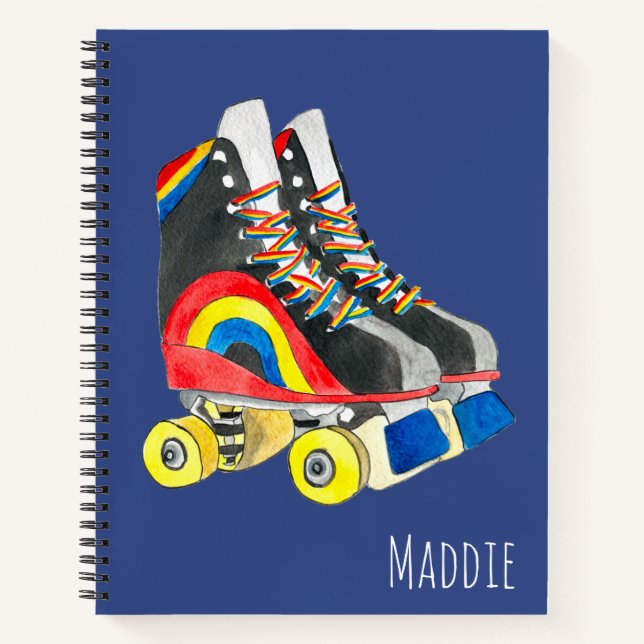Rollerskates retro eighties art notebook (Front)