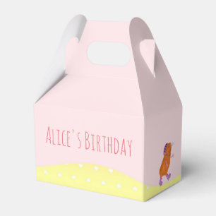 Rollerskating cat & guinea pig party favour box