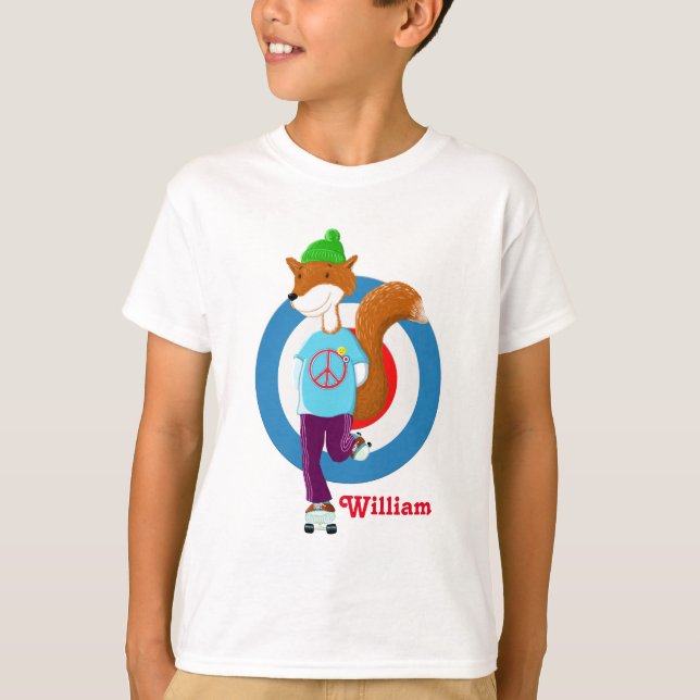 Rollerskating Fox T-Shirt (Front)