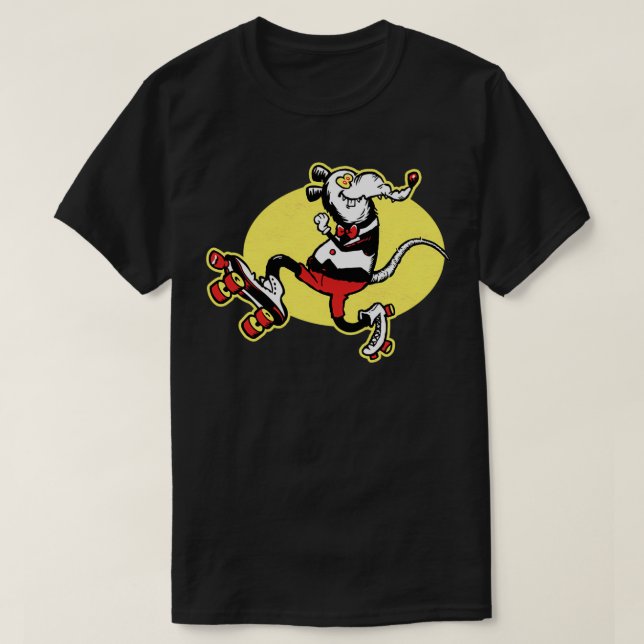 RollerSkating Funky Rink Rat Retro 60s 70s T-Shirt (Design Front)