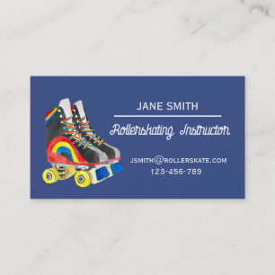 Rollerskating teacher  business card